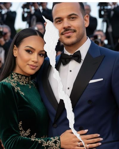 A split photo showing Kristy Scott and Desmond Scott separated by a torn paper effect.