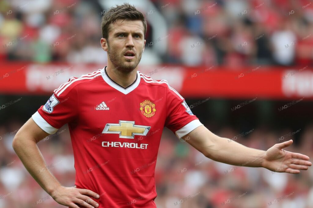 Michael Carrick in the Manchester United home kit during his 12-year playing career at Old Trafford, where he won every major club trophy.