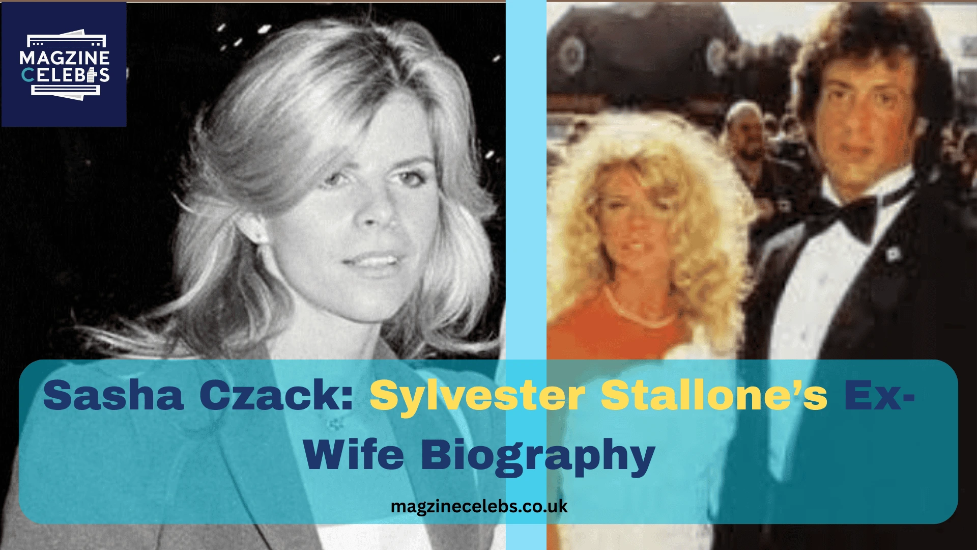 Sasha Czack, American actress and photographer, former wife of Sylvester Stallone, smiling at camera during 1970s Hollywood event.