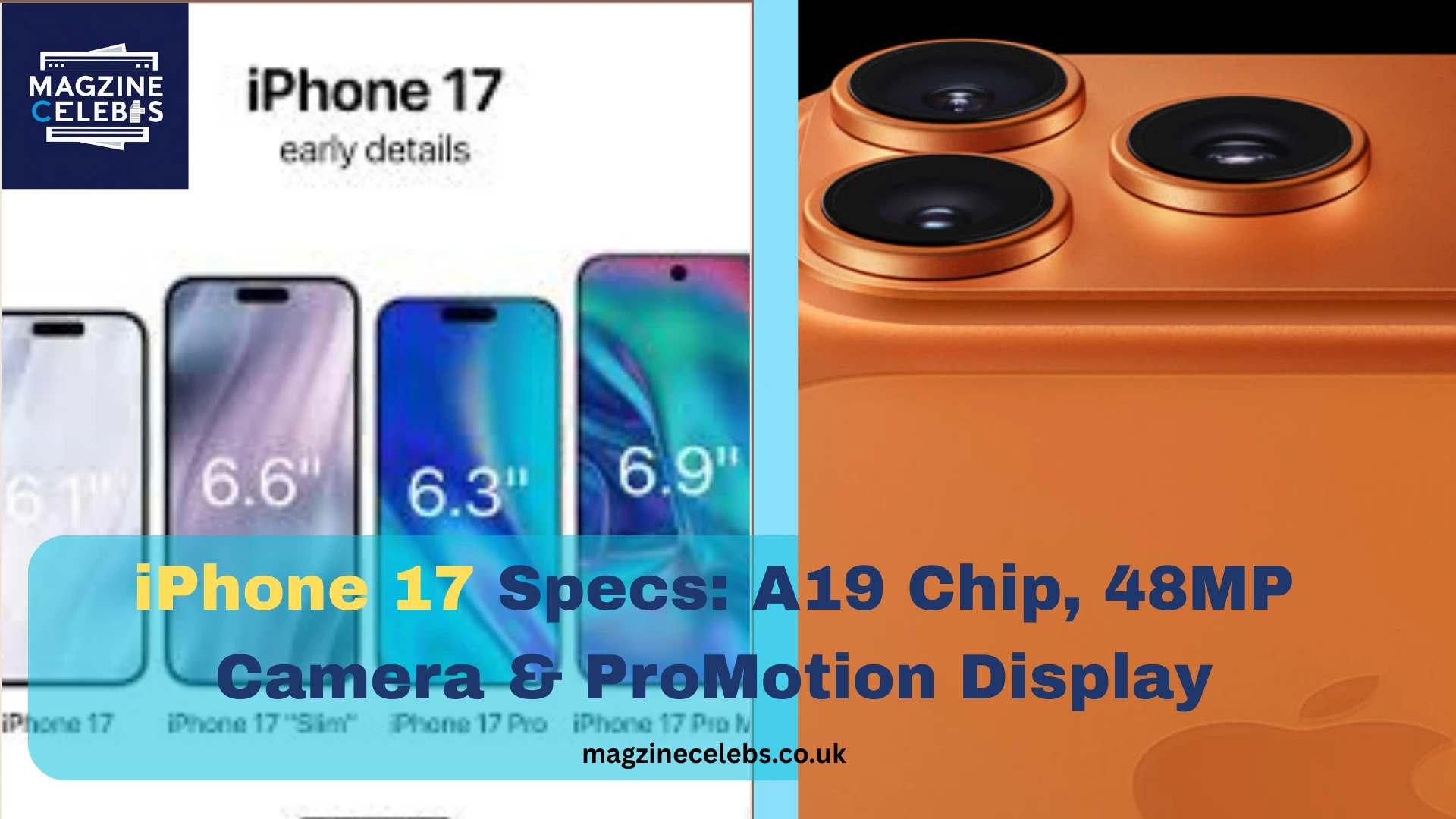 Apple iPhone 17 specs and design preview with A19 Bionic chip and upgraded triple-lens camera
