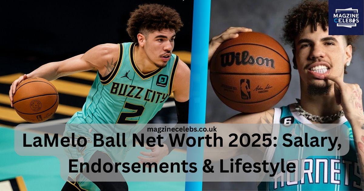 LaMelo Ball dribbling basketball in Buzz City Charlotte Hornets jersey during NBA game – action shot for net worth blog banner