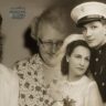Betty Megerlin with her mother and on her wedding day with Robert L. Crawford Sr., vintage monochrome collage