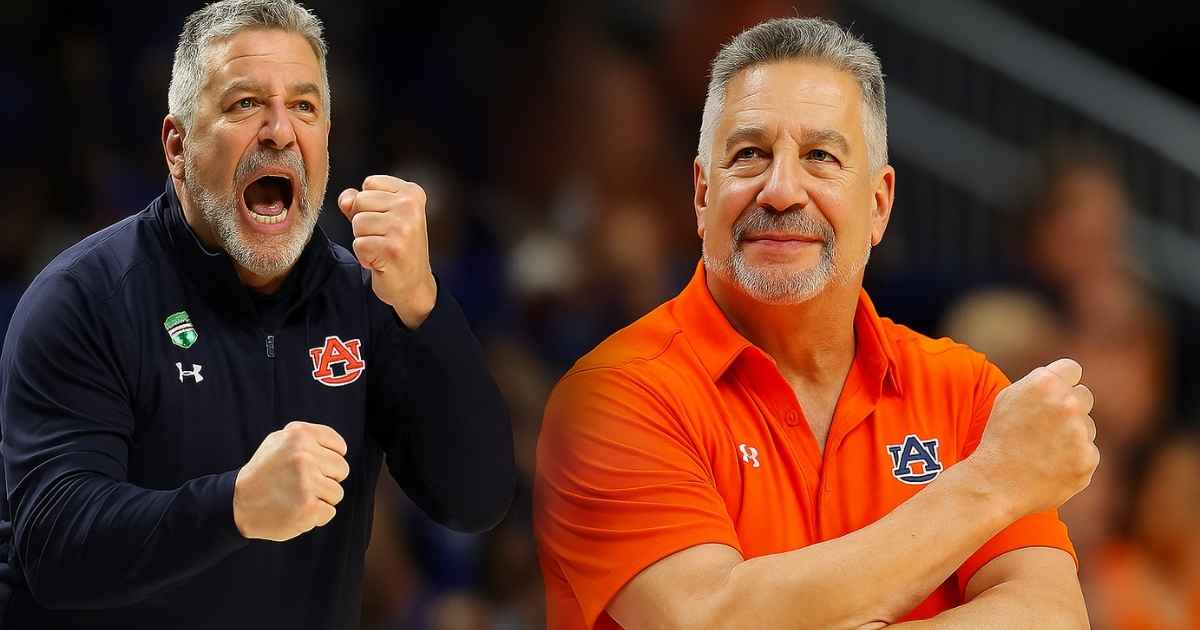 Bruce Pearl collage celebrating Auburn basketball career — retirement announcement 2025