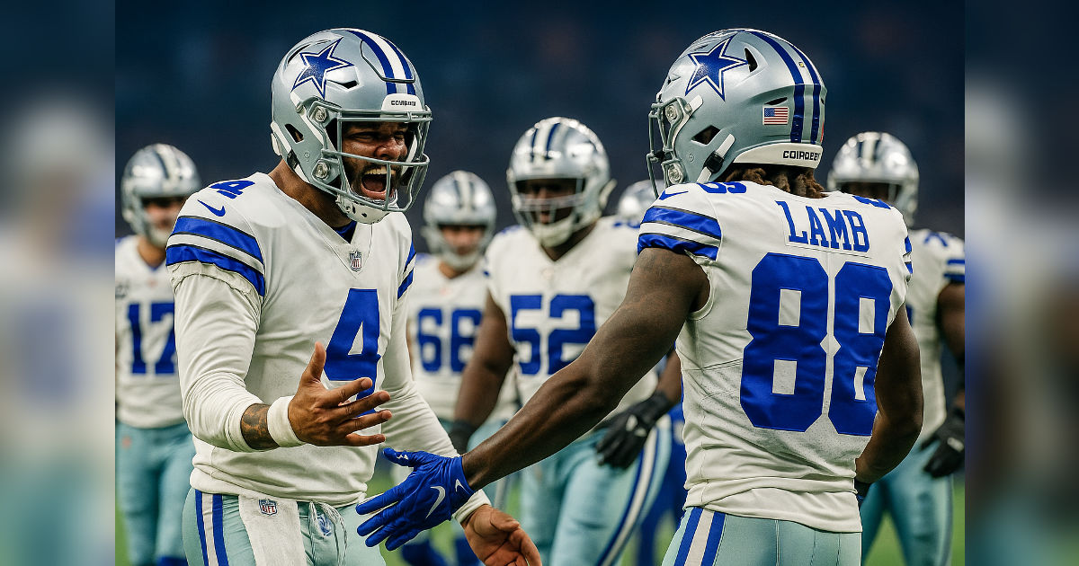 Dallas Cowboys players celebrating during the 2025 NFL season