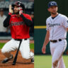 Cleveland Guardians’ David Fry struck in face by 99 mph pitch during game — injury collage photo