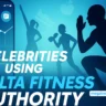 Featured banner of Delta Fitness Authority app concept showing athletes, workout silhouettes, and celebrity-inspired fitness theme.