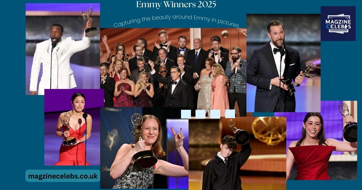 Emmy Awards 2025 winners celebrated on stage with trophies, showcasing the year’s biggest achievements in television entertainment.