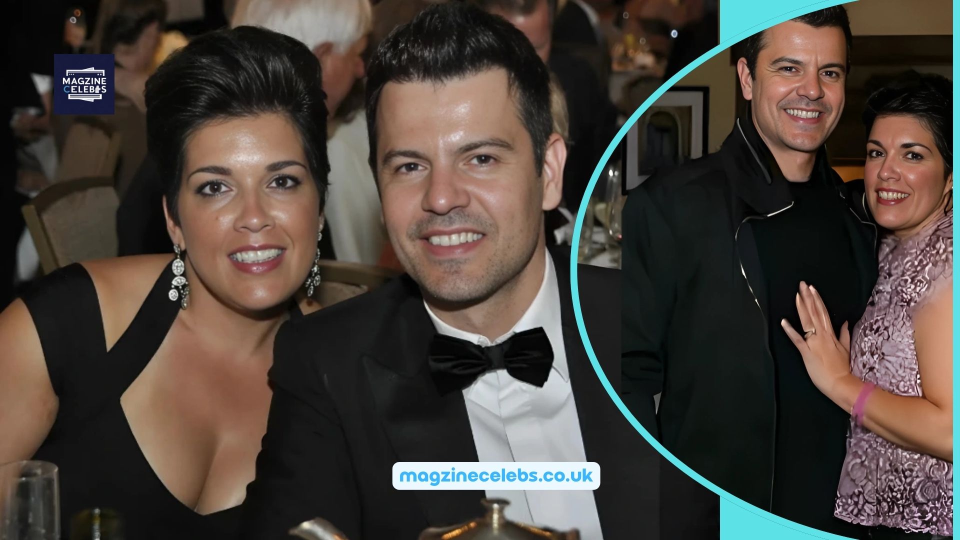 Evelyn Melendez and Jordan Knight smiling together at a formal event and casual moment, highlighting their relationship and family life.