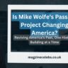 Mike Wolfe smiling in front of a U.S. map backdrop with bold text “Is Mike Wolfe's Passion Project Changing America?” — blog banner image