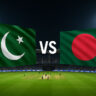 Featured banner of Pakistan vs Bangladesh Asia Cup 2025 cricket match with stadium lights and team flags.