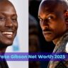 Tyrese Gibson smiling at an event and in military role – composite banner for net worth 2025 article