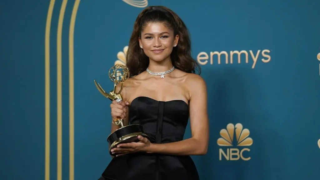 Zendaya winning Emmy Award for Euphoria 2025