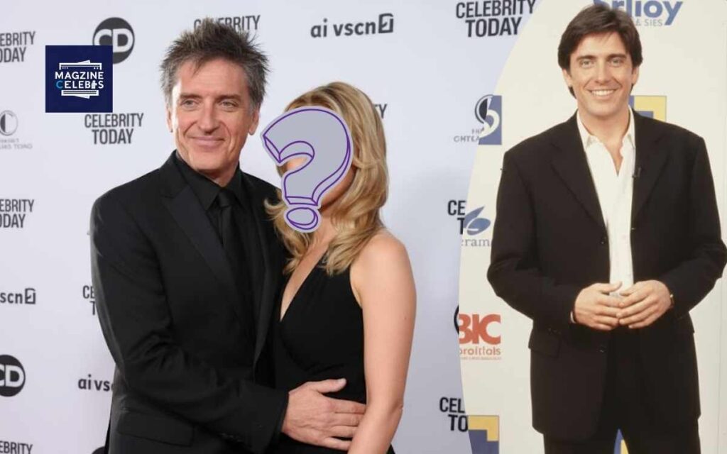 Craig Ferguson posing with his wife on the red carpet; image used to represent Anne Hogarth, his first wife