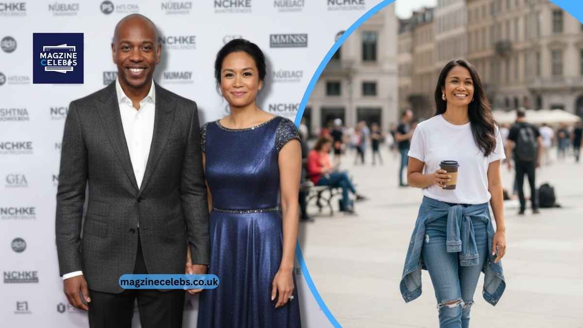 Elaine Mendoza Erfe with husband Dave Chappelle at an event and casual outdoor portrait – 2025 photo