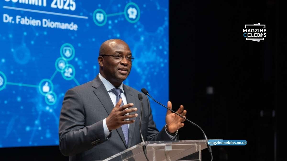 Fabien Diomande speaking at a global health event – 2025 portrait