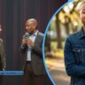 Ibrahim Chappelle with his father Dave Chappelle on stage and smiling portrait in outdoor setting – 2025 photo