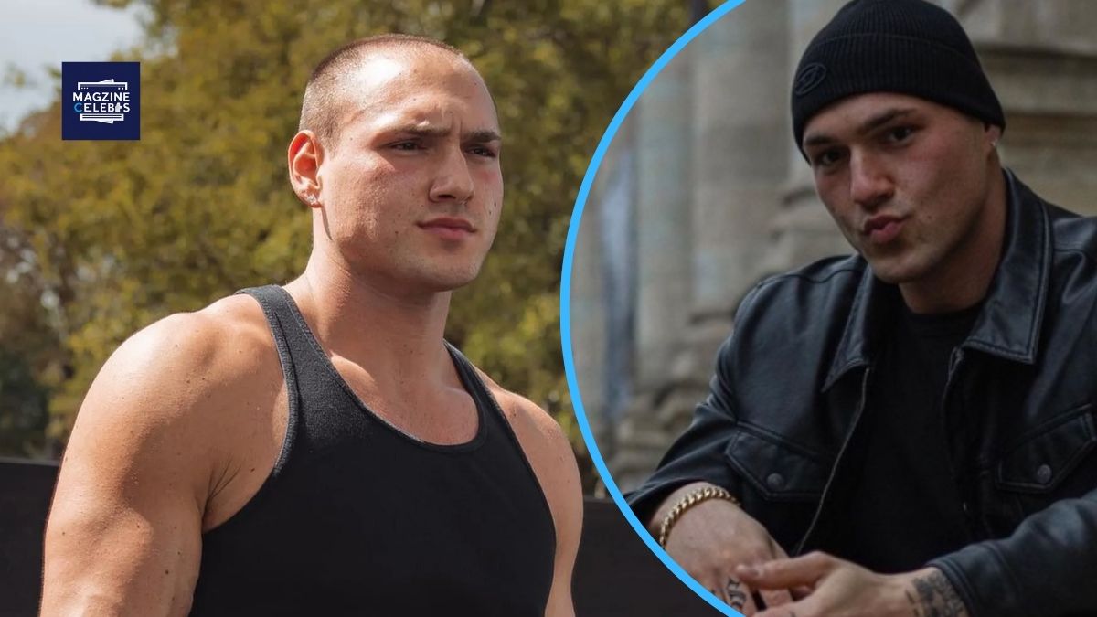 Leo Skepi posing outdoors in a black tank top and wearing a leather jacket in another shot, symbolizing his confident and bold personality in 2025.