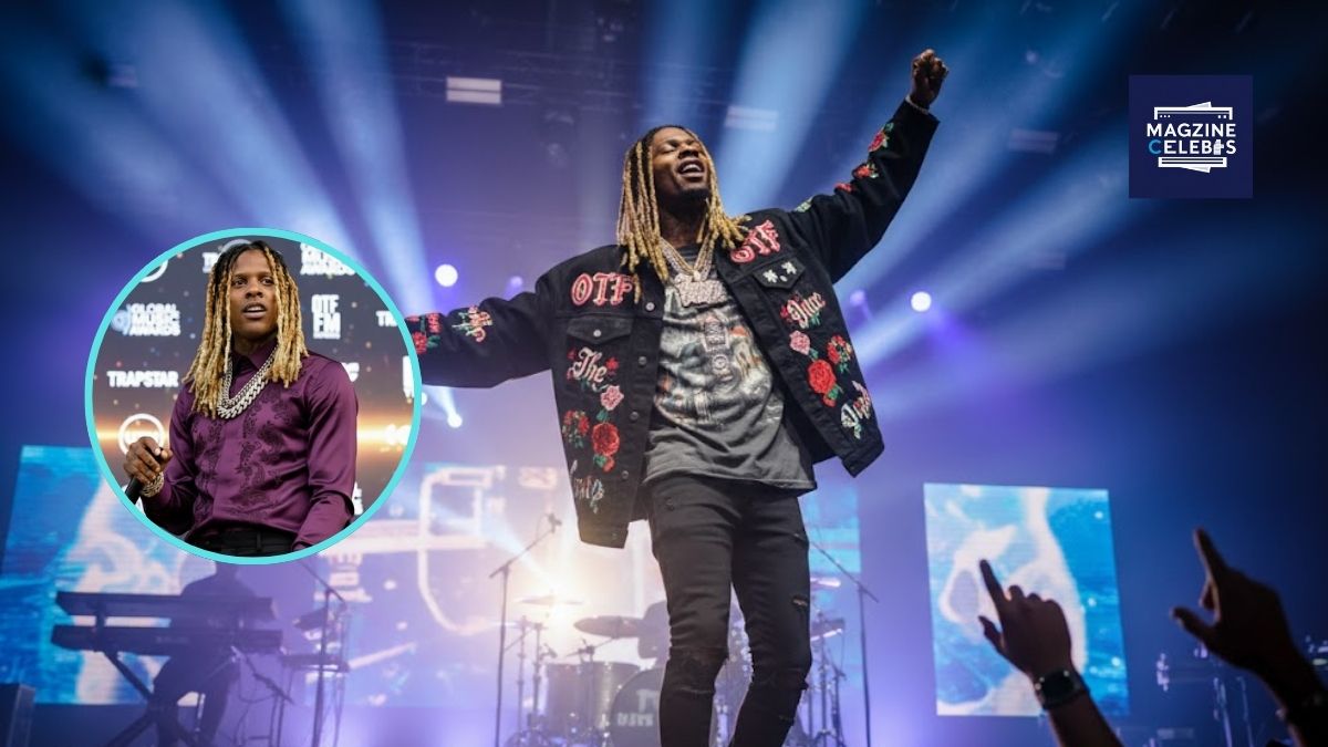Lil Durk performing live on stage 2025 with inset of Lil Durk in purple outfit – MagzineCelebs