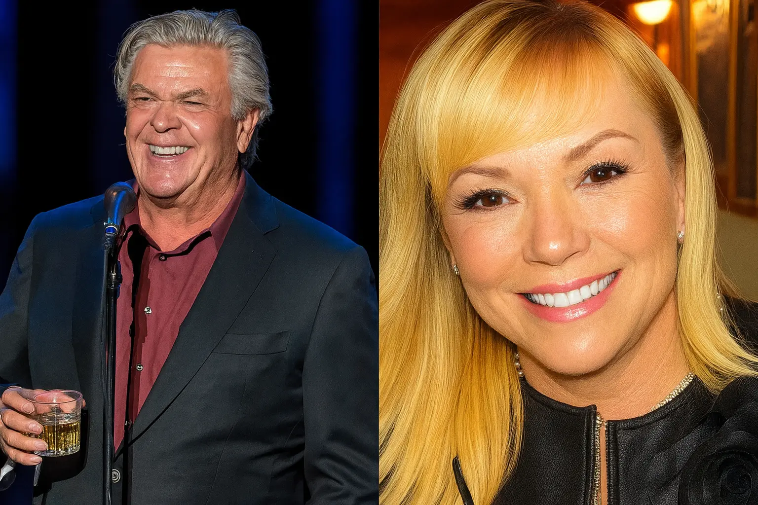 Smooth HD collage of comedian Ron White and Lori Brice side by side