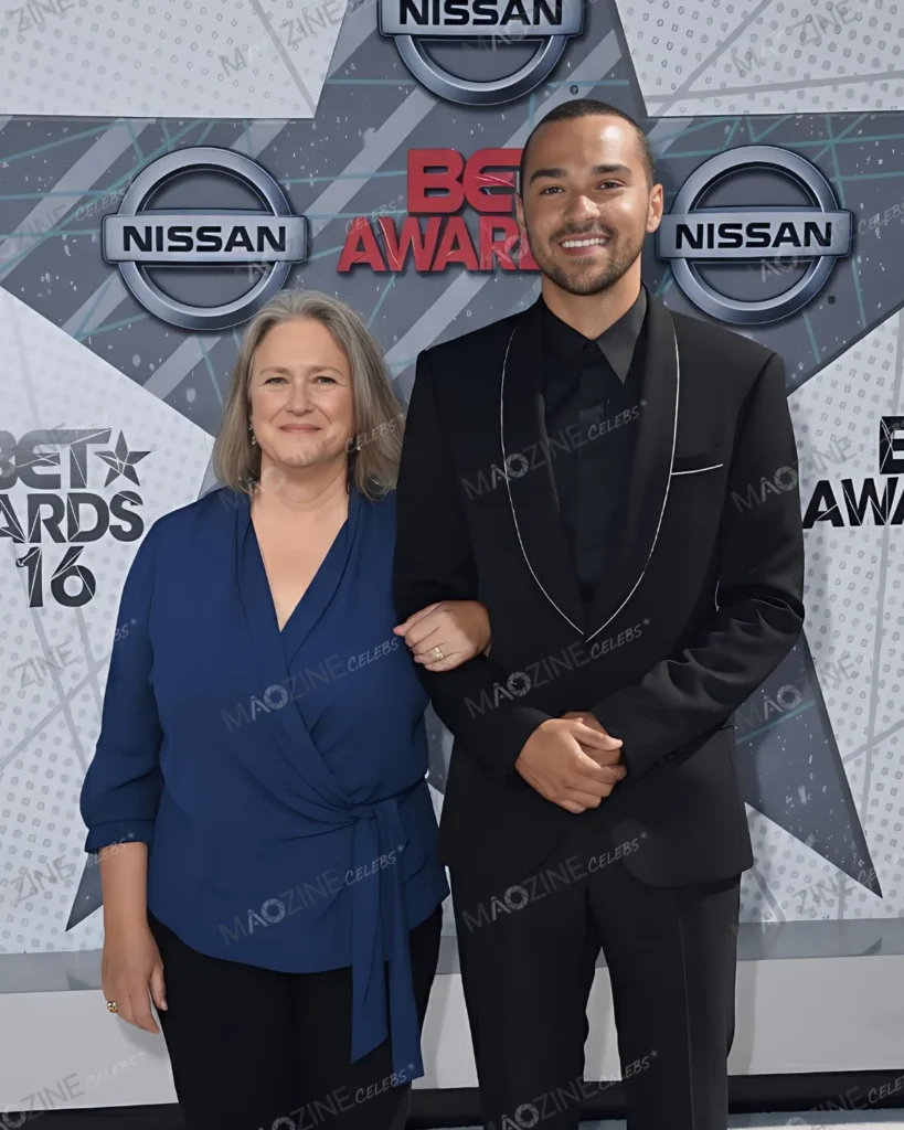 Johanna Chase with son Jesse Williams on the red carpet at the 2016 BET Awards, MagzineCelebs exclusive
