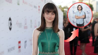 A before-and-after collage showing Stella Ritter (left) before her transition, and as Noah Lee Ritter (right) at the 2024 John Ritter Foundation gala.