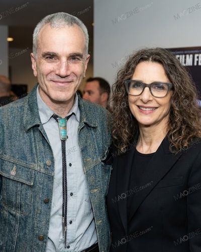 Daniel Day-Lewis smiling with his wife Rebecca Miller