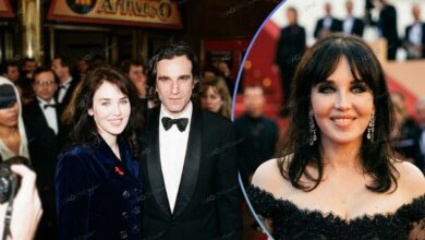 Isabelle Adjani and Daniel Day-Lewis together at a red carpet event in the 1990s
