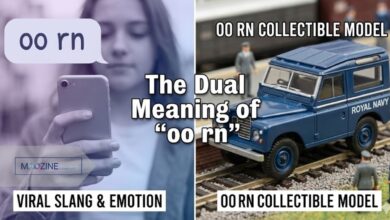 Featured image showing the dual meaning of oo rn: a girl looking emotional on a phone representing the slang, and an Oxford Diecast Royal Navy Land Rover representing the collectible model.