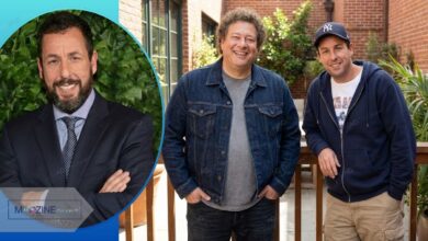 Scott Sandler smiling with his brother Adam Sandler. Rare family photo featured on Magzine Celebs.