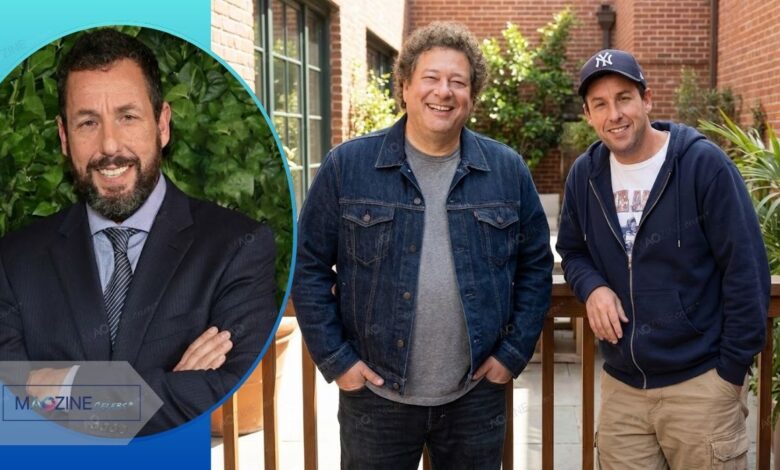 Scott Sandler smiling with his brother Adam Sandler. Rare family photo featured on Magzine Celebs.