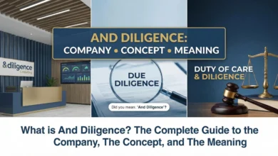 Feature image showing the three meanings of And Diligence: The &diligence consulting firm office, a magnifying glass for due diligence, and a judge's gavel representing the duty of care.