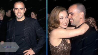 Florian Haertel, German journalist and ex-husband of actress Alex Kingston, smiling together at a red carpet event.