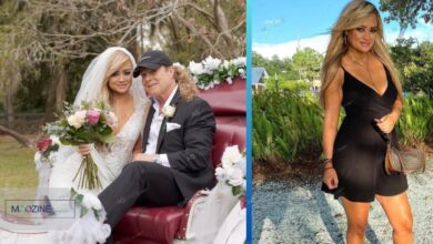 Michelle Lopresti and Tony Little exchange vows during their private wedding ceremony in 2022.