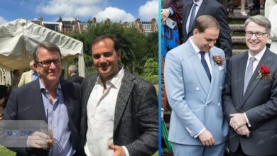 Reinaldo Avila da Silva and his husband Peter Mandelson attending a formal event in London.